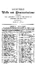 Calendars of Wills & Administrations in the Consistory Court of the Bishop of Lichfield and Coventry p.1